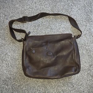 Roots Brown Leather Shoulder Bag